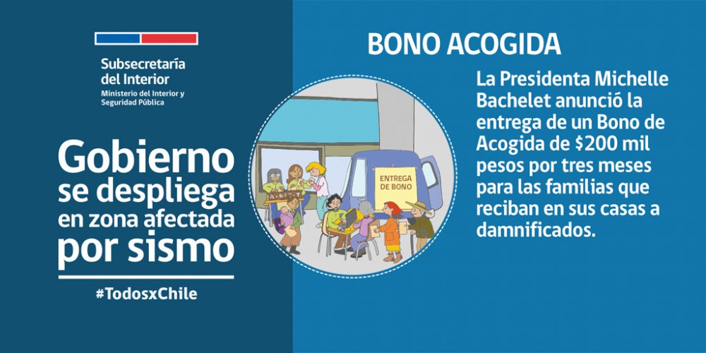 INFORMACIÓN DE LAS MEDIDAS ENTREGADAS POR EL GOBIERNO A LOS AFECTADOS POR EL TERREMOTO EN LA REGIÓN DE COQUIMBO