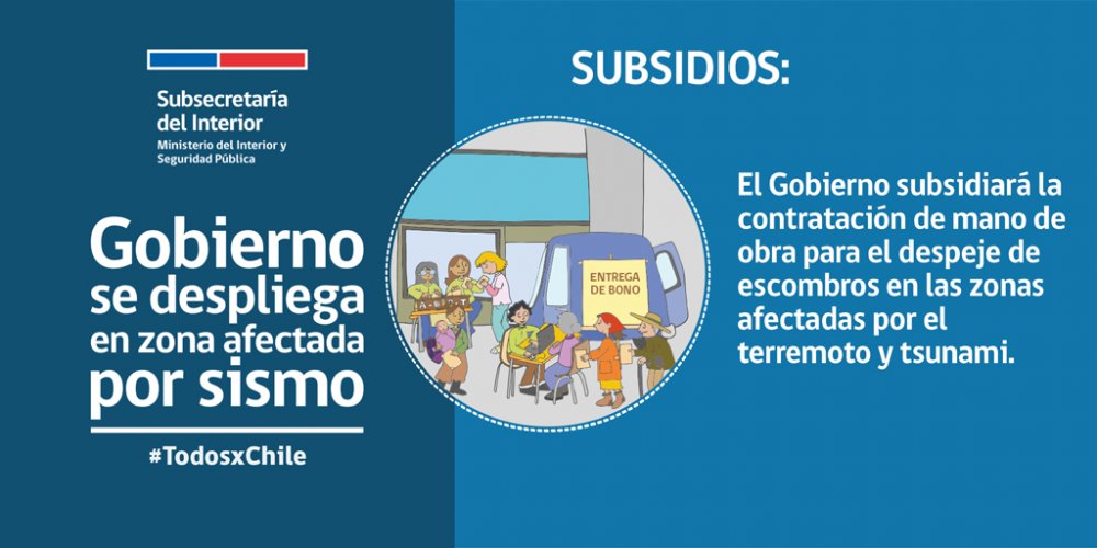 INFORMACIÓN DE LAS MEDIDAS ENTREGADAS POR EL GOBIERNO A LOS AFECTADOS POR EL TERREMOTO EN LA REGIÓN DE COQUIMBO
