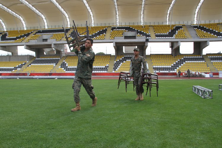 TODO LISTO PARA LA FIESTA DE NAVIDAD DE LA PRESIDENCIA 2016 MÁS GRANDE EN EL ESTADIO DE COQUIMBO