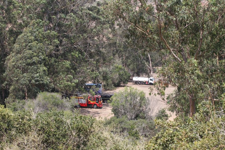 UN CENTENAR DE BRIGADISTAS, MAQUINARIA PESADA Y UN HELICÓPTERO LANZA AGUA TRABAJAN PARA CONTENER INCENDIO FORESTAL DE LOS VILOS