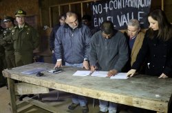 CON LA INTENDENTA COMO GARANTE, COMUNIDADES DE SALAMANCA ESTABLECEN ACUERDO CON MINERA LOS PELAMBRES