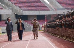 REGIMIENTO COQUIMBO TOMA JURAMENTO A LA BANDERA A 246 SOLDADOS EN EL ESTADIO LA PORTADA