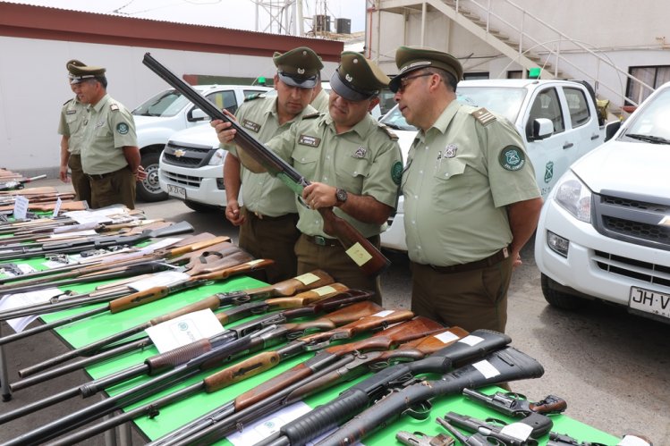 502 ARMAS FUERON SACADAS DE CIRCULACIÓN POR CARABINEROS EN LO QUE VA DE 2017 EN LA REGIÓN