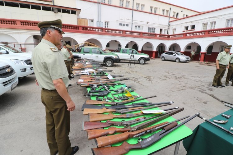 502 ARMAS FUERON SACADAS DE CIRCULACIÓN POR CARABINEROS EN LO QUE VA DE 2017 EN LA REGIÓN