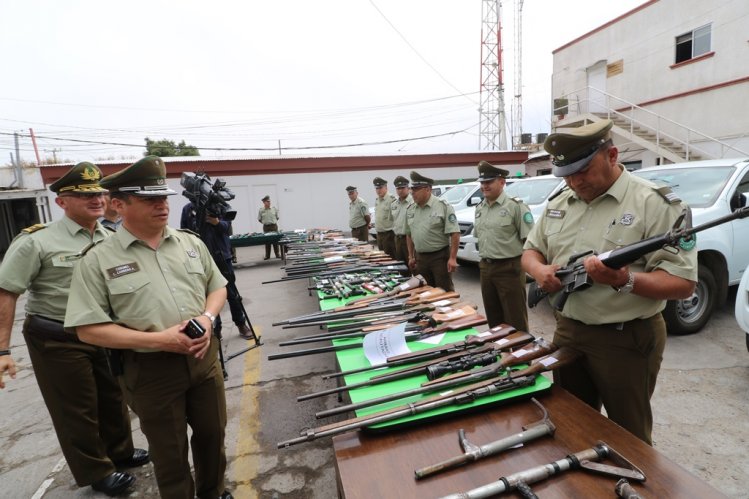 502 ARMAS FUERON SACADAS DE CIRCULACIÓN POR CARABINEROS EN LO QUE VA DE 2017 EN LA REGIÓN