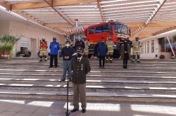 BOMBEROS DE MONTE PATRIA RECIBEN MODERNO CARRO IMPLEMENTADO PARA COMBATIR INCENDIOS DESDE LAS ALTURAS