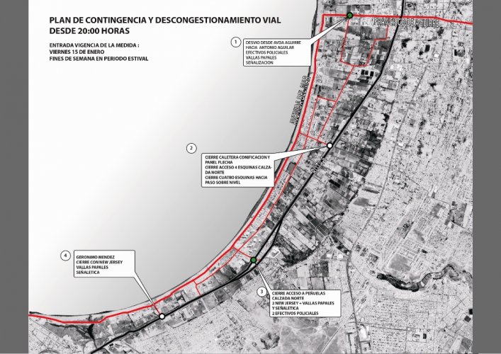 DEFINEN PLAN DE CONTINGENCIA Y DESCONGESTIONAMIENTO VIAL PARA LA AVENIDA DEL MAR Y COSTANERA