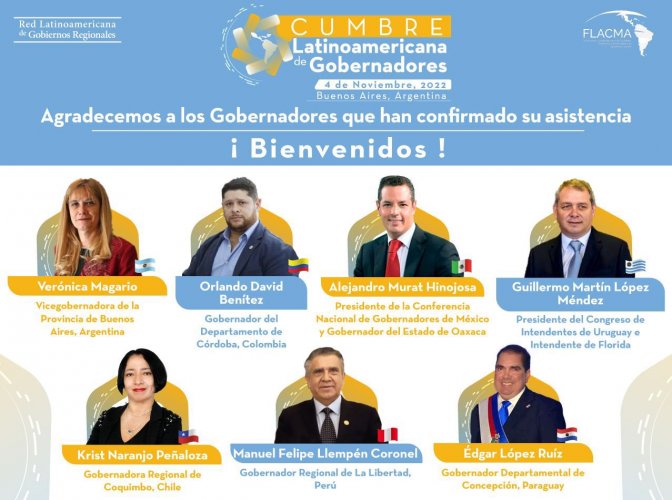 Gobernadora Krist Naranjo participará en la Primera Cumbre Latinoamericana de Gobernadores 2022